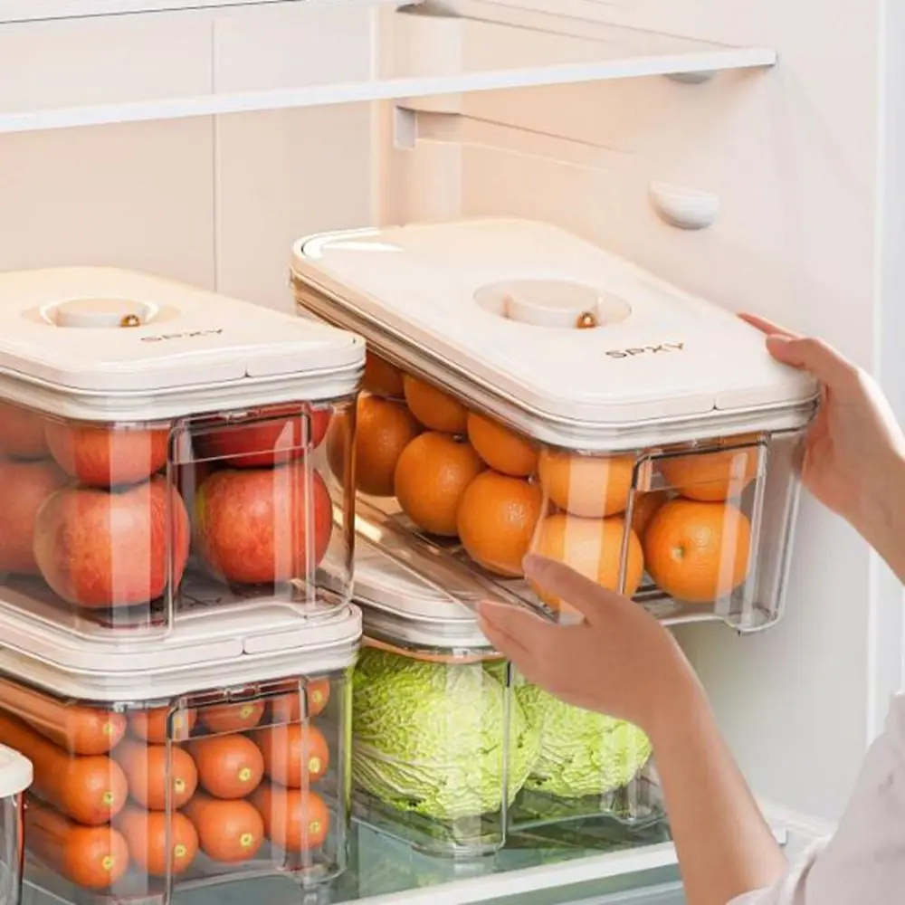 

Пластиковый вакуумный ящик для хранения пищевых продуктов, герметичный влагостойкий холодильник, ящик для хранения свежих продуктов с крышкой, большая вместимость