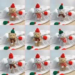 10pcs Bear Plush Toys Keychain Cute Christmas Bear Stuffed Plush Doll KeyChain Soft Backpack Keychain Girl Keyring Children Gift