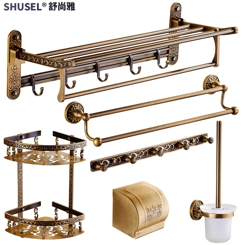 Gold Bathroom Hardware Accessories Set, Towel Ring and Robe Hook,Toilet Paper Holder Towel Bar Toliet Brush Holder