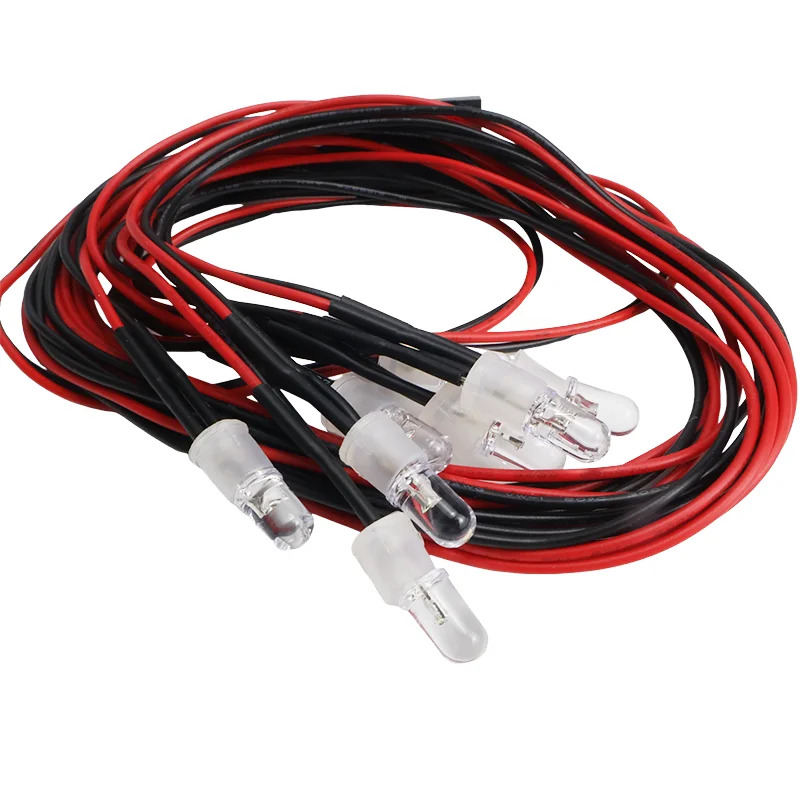 Nowy zestaw 1 szt. 2 / 4 / 6 / 8-calowe lampy przednie LED RC, reflektory nocne, diody LED 3/5 mm do modeli samochodów driftowych i crawlerów, do tuningu samochodów RC