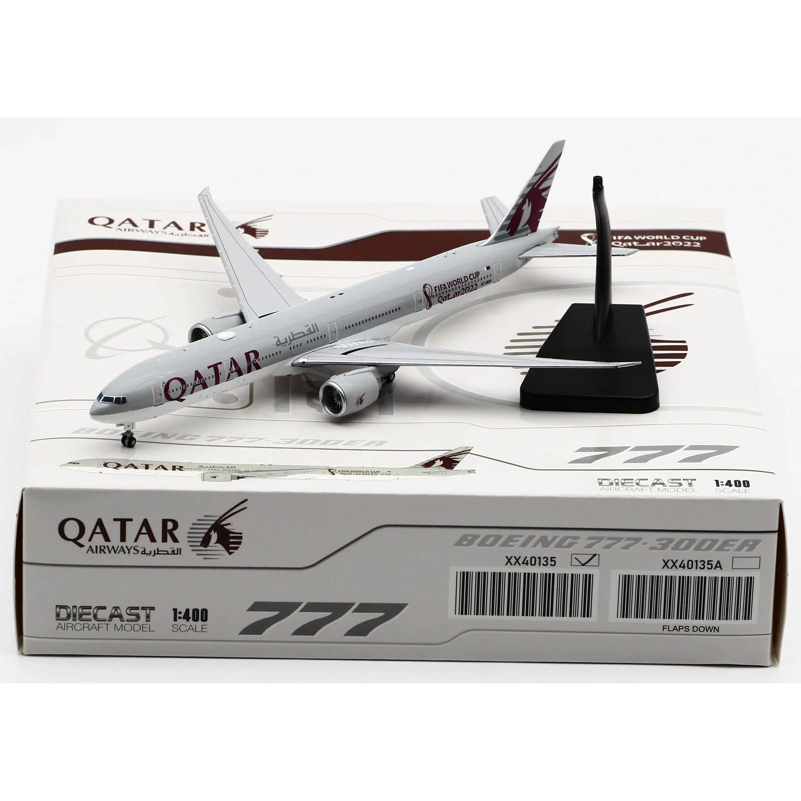 XX40135 Alloy Collectible Plane Gift JC Wings 1:400 Qatar Airways Boeing B777-300ER Diecast Aircraft Jet Model A7-BEF With Stand