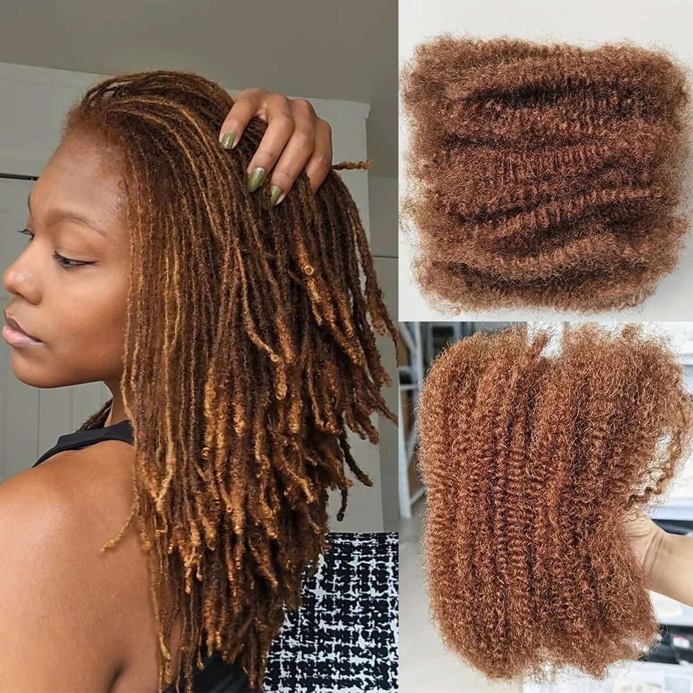 

50g/Pcs Colorful Afro Kinky Curly Bulk Hair Extensions Human Hair For Dreadlocks Twist Braid Loc Repair Human Hair Bulk Hair Wig