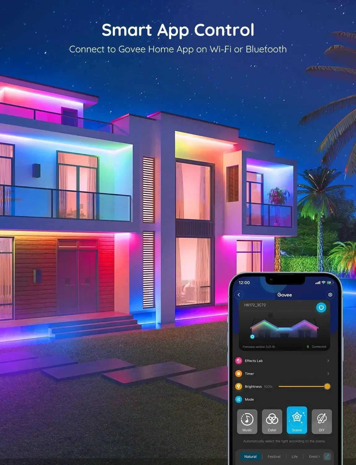 Control via App, Patio Decorations, Work with Alexa, for Eave, Roof, Party