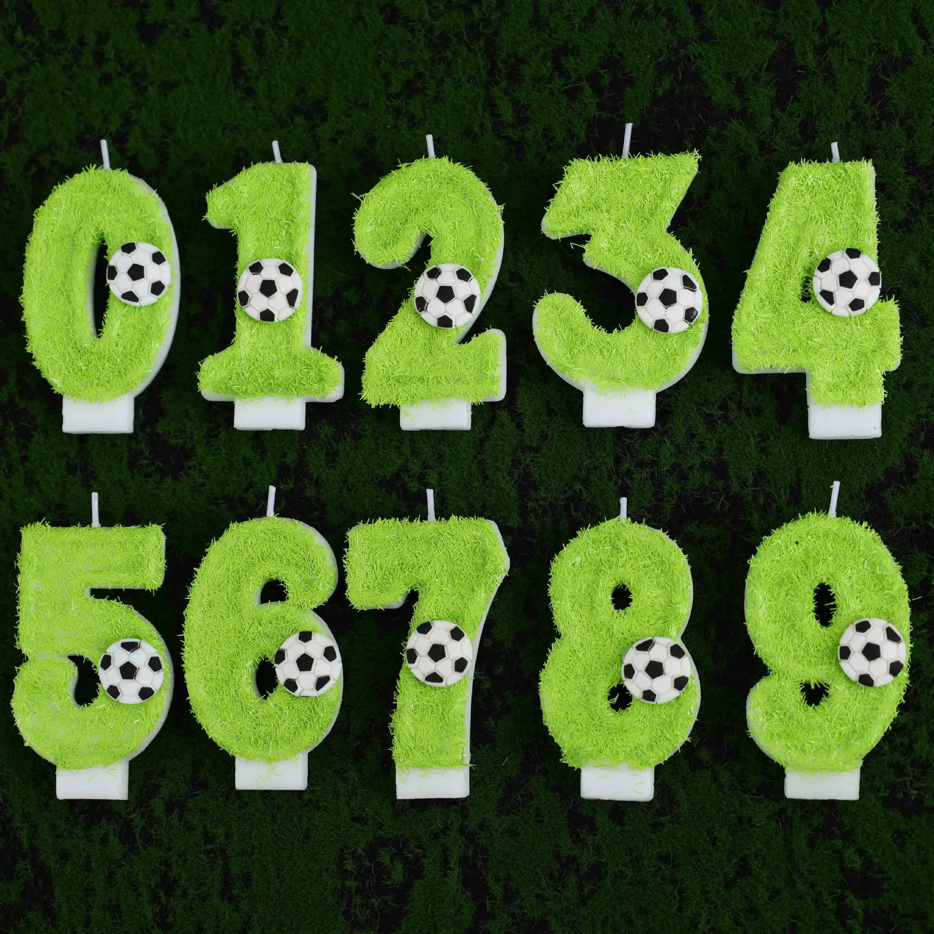 Sports Football Digital Birthday Candle Cake Numbers 0-9 Age and Anniversary   Decoration Birthday Handmade Digital Candle