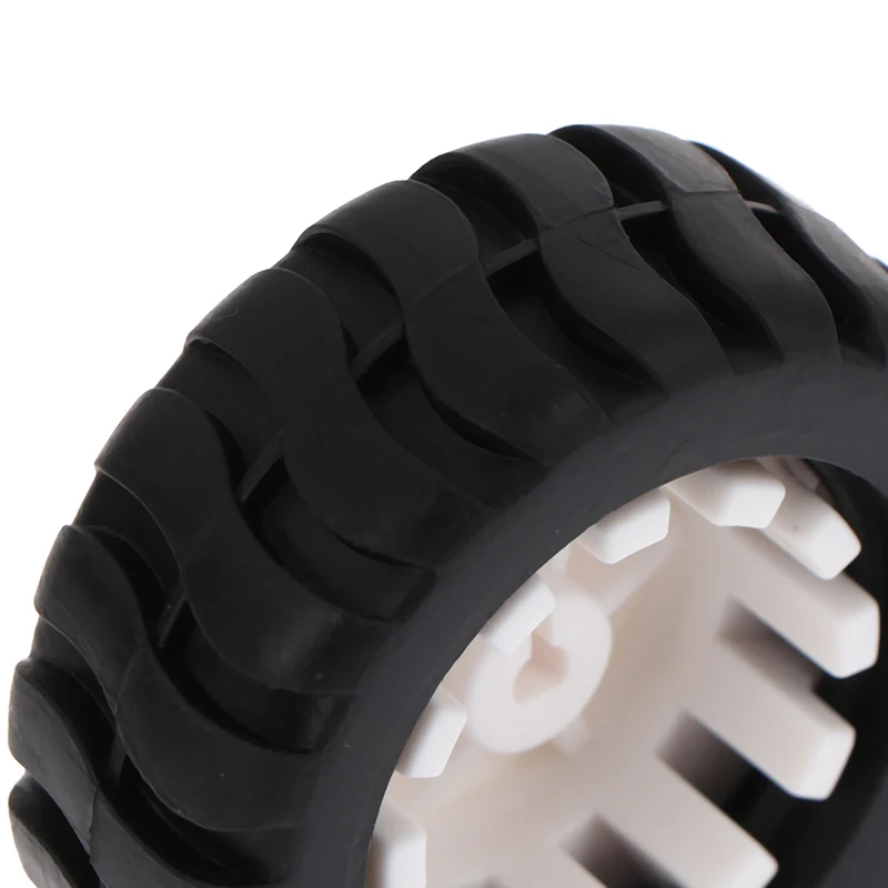2 pçs preto branco d-axis borracha pneu robô acessórios de rastreamento modelo roda para n20 motor carro robô brinquedos diy