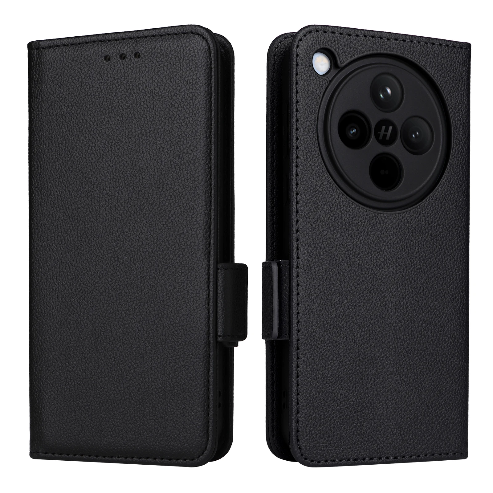 Card Slot Wallet Cover For Oppo Find X8 Pro X8 Magnetic Button Flip Leather Side Button Lychee Pattern shockproof Phone Case