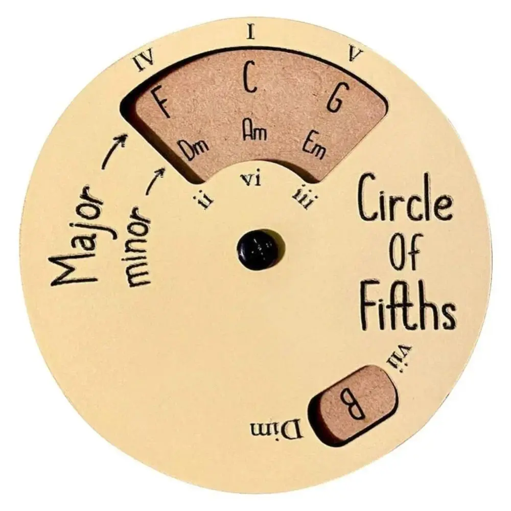 

Circle Of Fifths Wheel Guitar Chord Wheel Music Education Tools Wooden Wooden Melody Tool lightweight Round Wooden Wheel