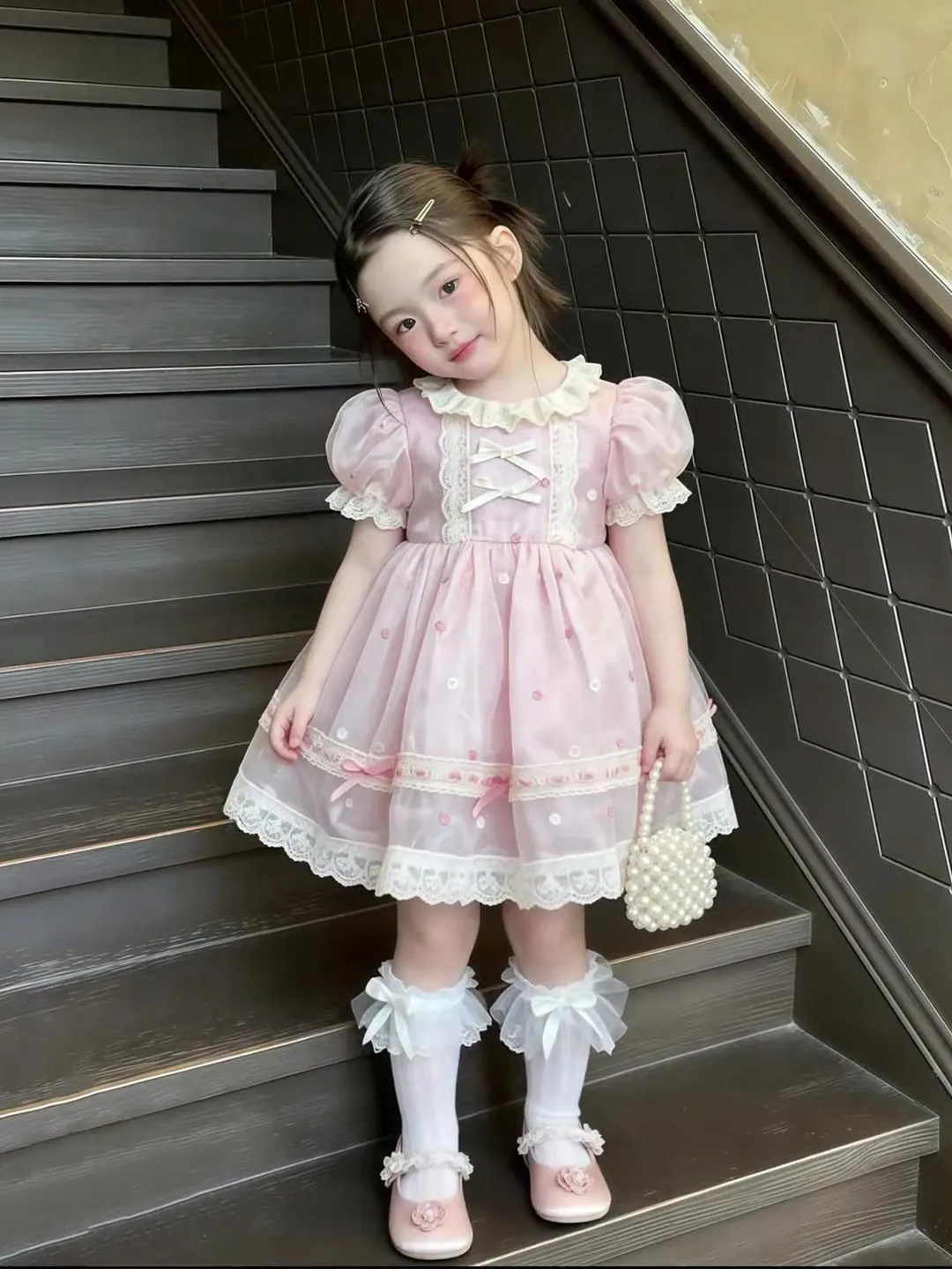 robe-de-style-princesse-pour-filles-jupe-rose-moelleuse-manches-courtes-version-coreenne-tissu-doux-vetements-de-tous-les-jours-pour-enfants