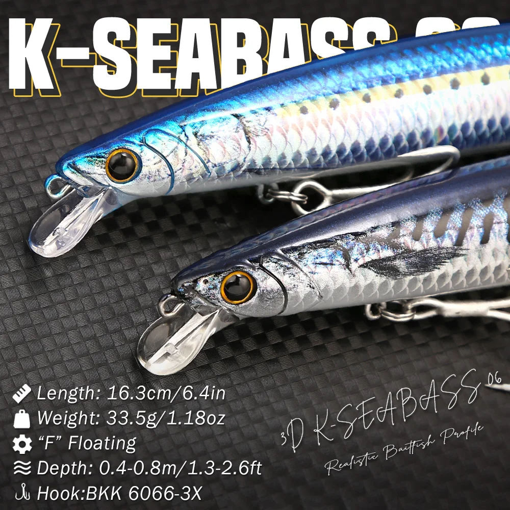 B&U Saltwater Minnow Fishing Lure Long Casting Hard Bait 3D Printed Jerkbait BKK Treble Hooks for Sea Bass Bluefish Mackerel