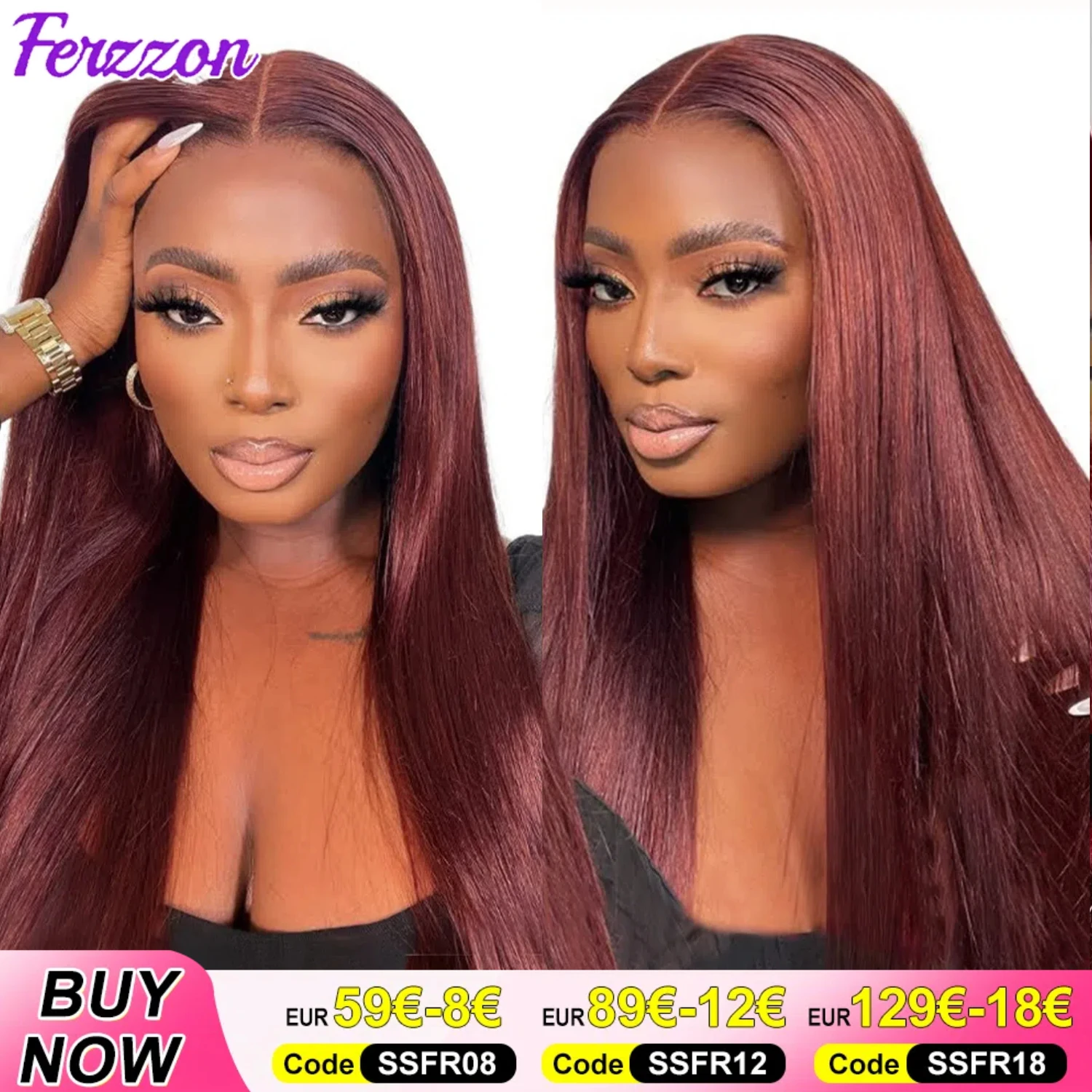 Reddish Brown Human Hair Wig Sale Brazilian 3 Days Delivery France 13x4 Body Wave Wig 180 Density Straight Lace Front Wig