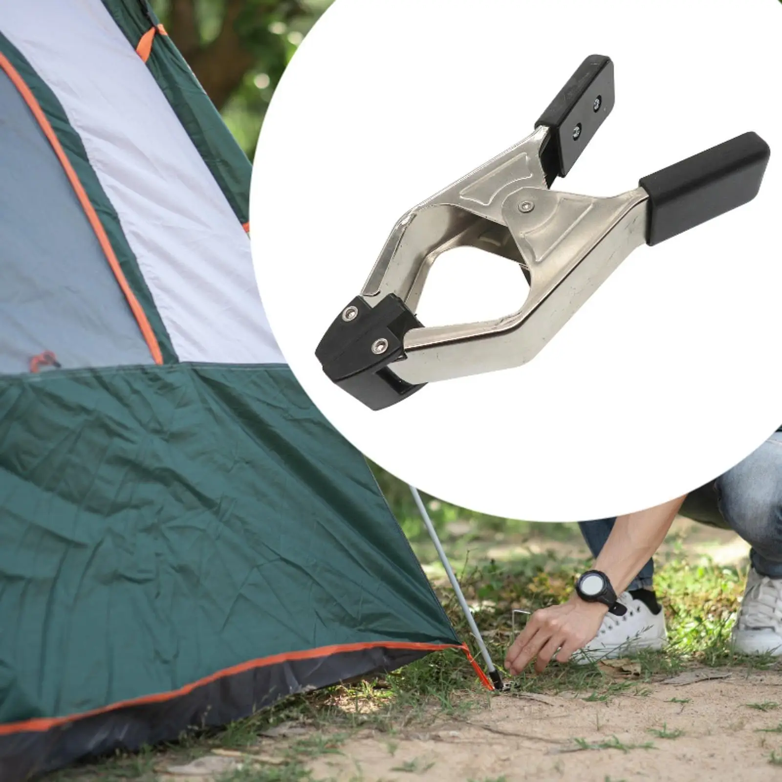 Edelstahl-Klemme, Camping-Zelt-Clip, rutschfest, praktisch, Metall, A-Form