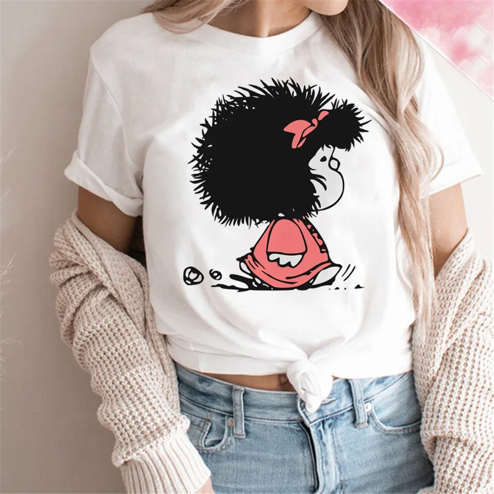 Mafalda tshirt women anime t-shirts girl comic manga clothes