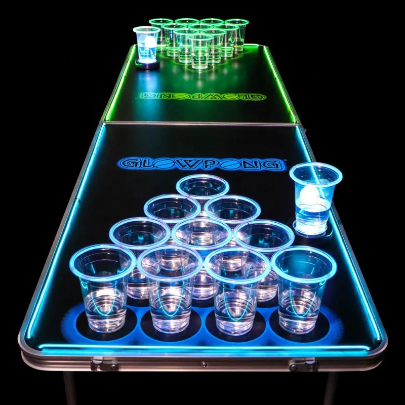 Newest aluminium Led Portable Beer Pong Table Folding Outdoor Beer Table