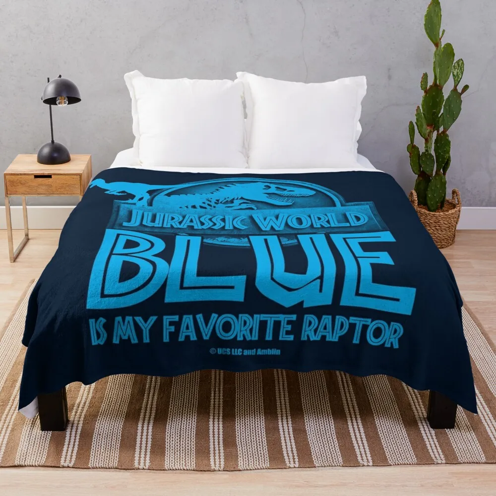 Jurassic World - Blue is my favorite raptor Throw Blanket warm winter Single Flannel Fabric Blankets