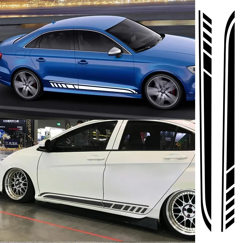 

For Audi A4 B8 B9 B7 8W 8K 8E B6 Typ8D Avant Quattro Allroad TFSI Car Door Sticker Racing Stripe Decoration Decal 190x11.2cm