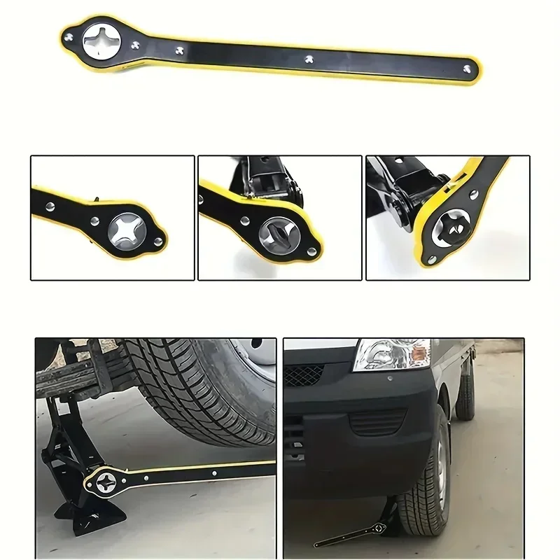 Car Labor Saving Jack Ratchet Wrench Tire Jack Removal Wrench Cross Jack Labor Saving Wrench Jack Rocker Arm