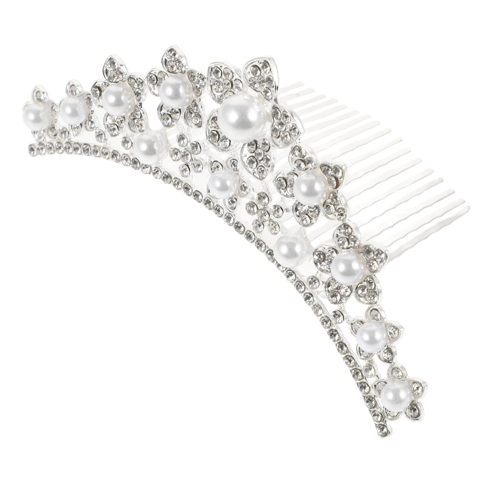 

Pearl Crown Hair Comb Bridal Accessories Women Wedding Tiara Headband Pins Lightweight One Size Fits Most Prom Engagement Party