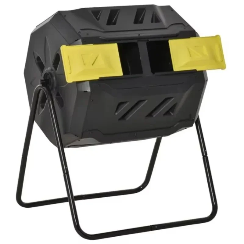 162L yellow outdoor tumbling drum compound fertilizer compost aerator