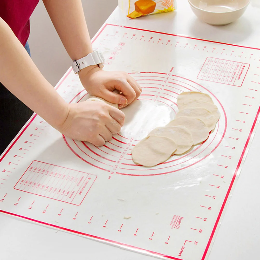 

Silicone Dough Rolling Mat Measurement Non Stick Baking Mat Red Kitchen Tools for Cookie Pizza Pastry Silicone Baking Mats