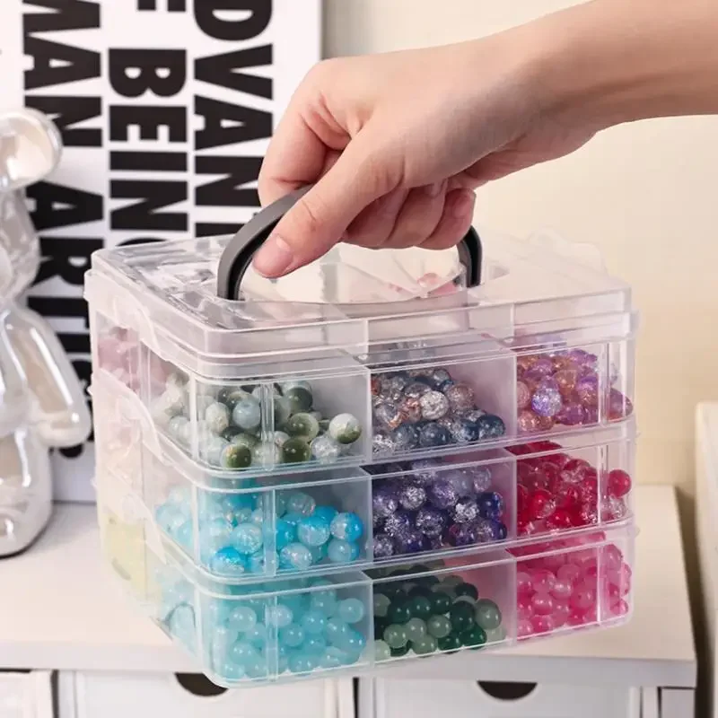 1/3/5 Tier Adjustable Stackable Compartment Slot Plastic Storage Box For Organizing Toys Jewelry Accessories