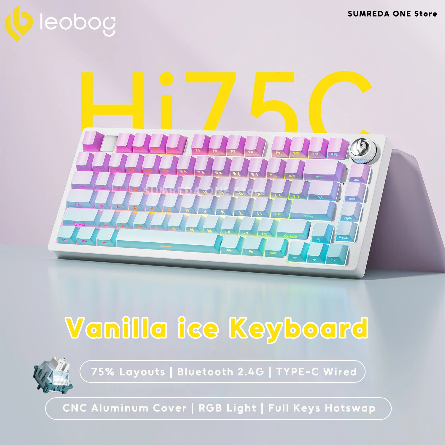Leobog Hi75C Gaming Aluminum Wireless Mechanical Keyboard Kit Hi75 Hi75C Pro 81Keys Bluetooth 2.4G Wired Hotswap Gamer Keyboard image 3