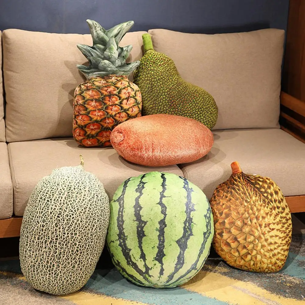 Fruit Pillow High Simulation Fruit Shape Throw Pillow Full Filling Stuff Mango Strawberry Pineapple Durian Pillow For Household