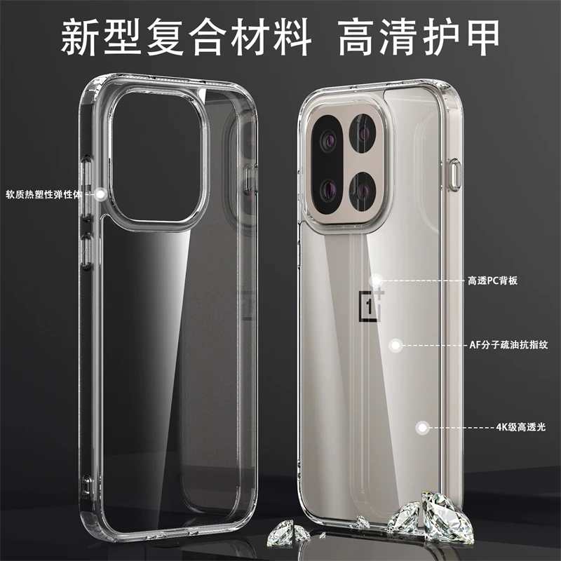 Clear Acrylic Cover For OnePlus 15 Case Transparent Shockproof Bumper For OnePlus15 5G One Plus 15 Anti-drop Protection Shell