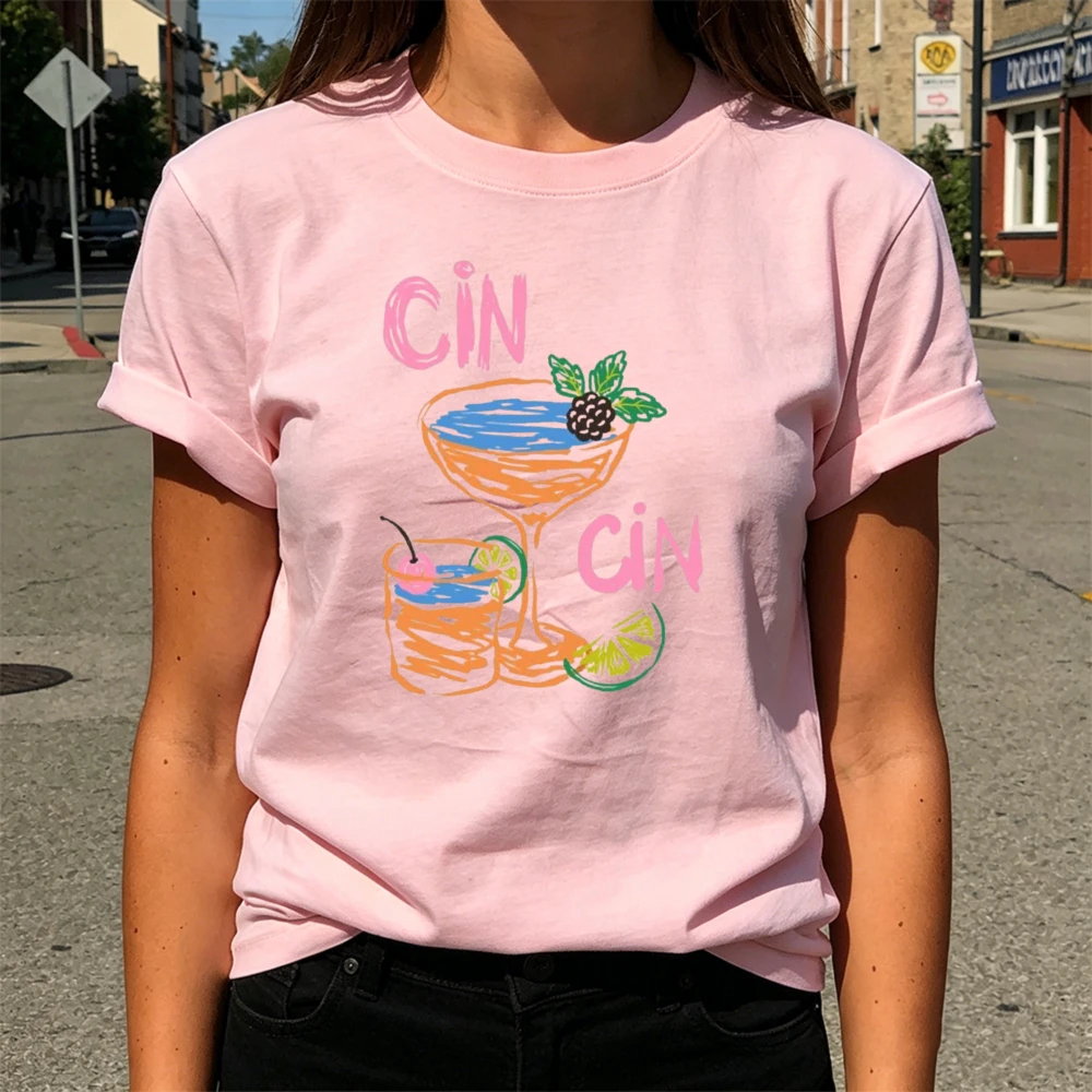 Ring Crew Neck Short Sleeve Printed T Shirt Top High Quality Cotton Breathable Summer Streetwear Unisex Novelty Trend