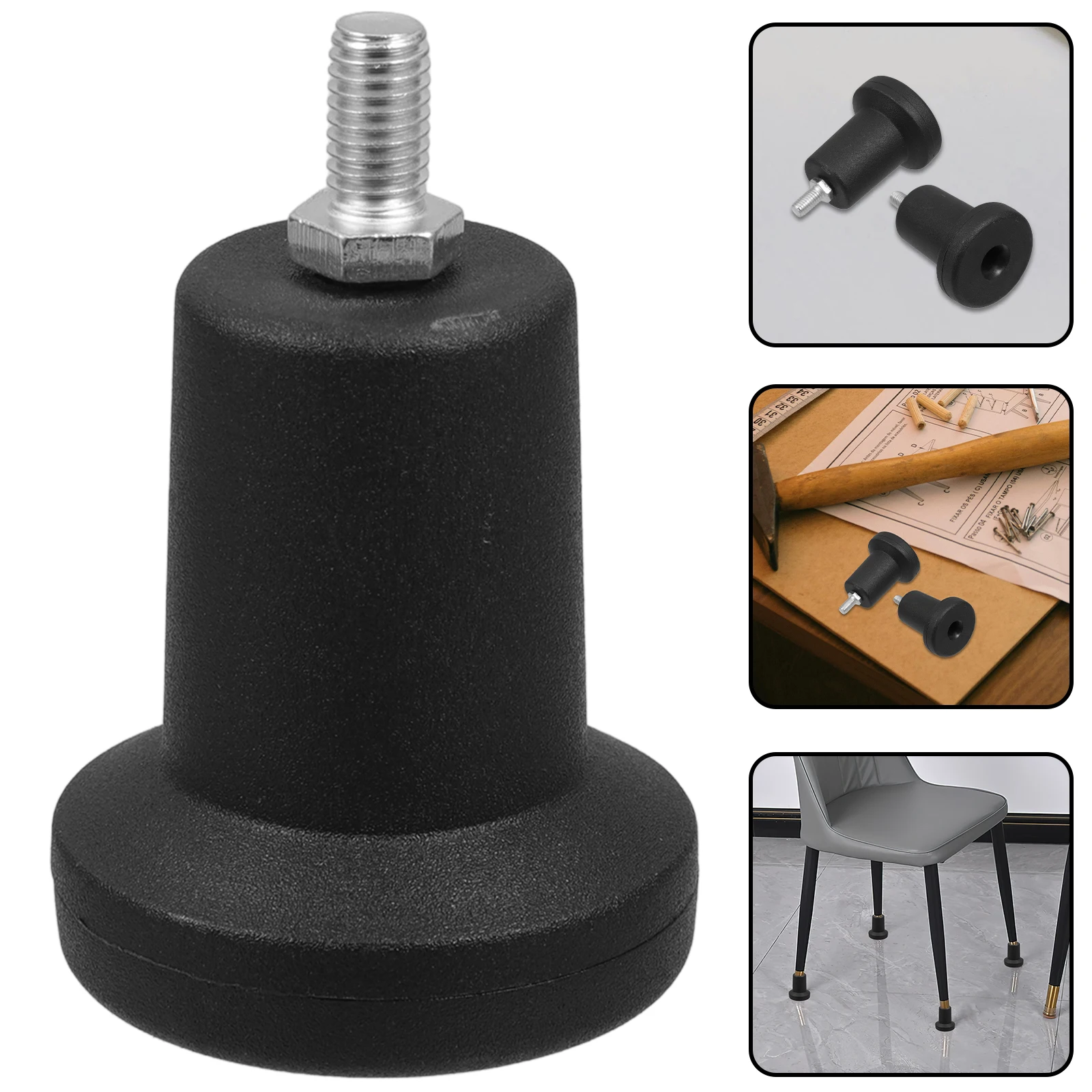 

6pcs Office Chair Feet Antislip Fixed Caster Pads Desk Base Replacement Plastic Swivel Accessories Household Leveler