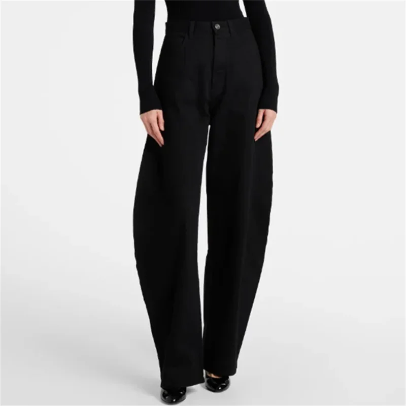 

Women's jeans New high waisted slim fit straight leg pants for spring 2026 100% pure cotton women's pants y2k curved knife jeans