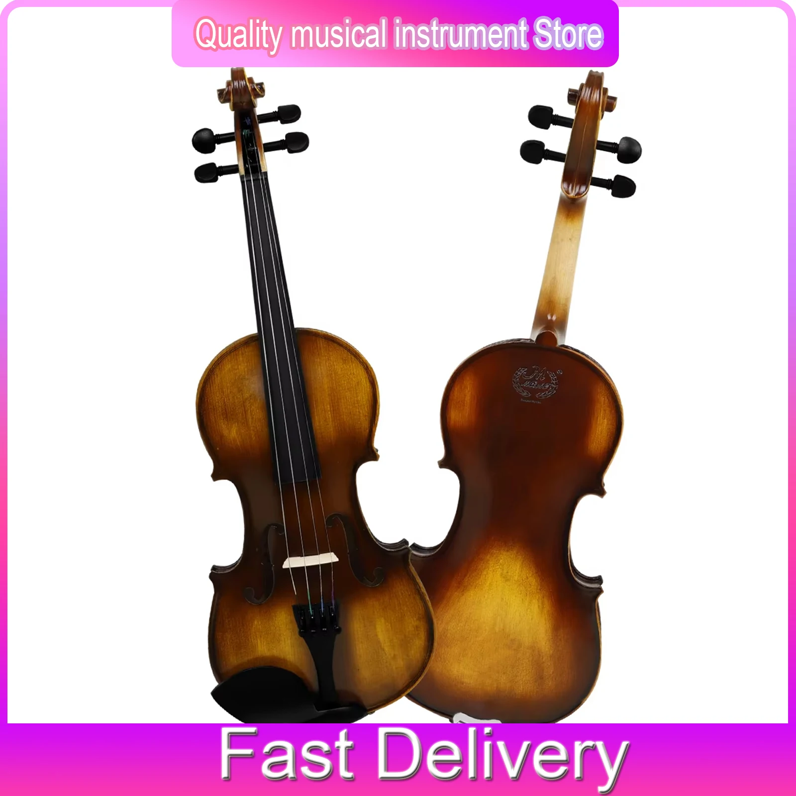 

MBAT Violin 4/4 Solid Wood Spruce Top Violin Pure Sound Hand-polished Stringed Instruments Practice Set Violin Instruments