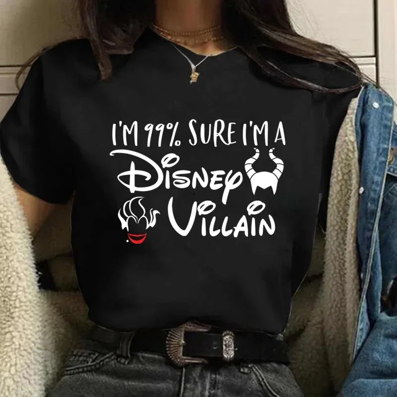 Funny Villains Graphic Print Women T-shirt Harajuku 90s Girl Tees Short Sleeves T Shirts Female Streetwear Y2k Clothing Tops