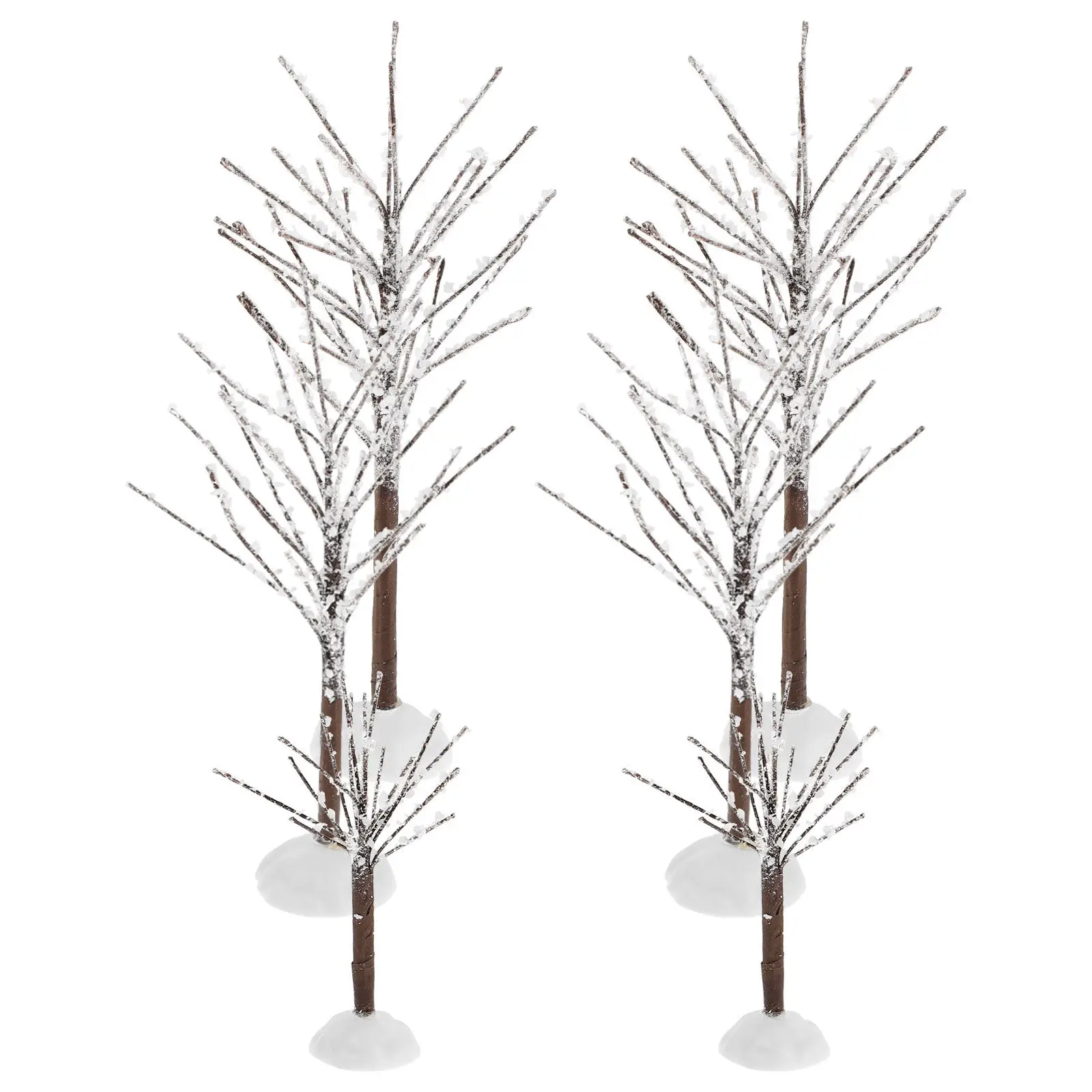 

6Pcs Mini Snow Frost Trees Realistic Plastic Small Landscape Scenery Suitable for Sand Table DIY Winter Decorations Miniature