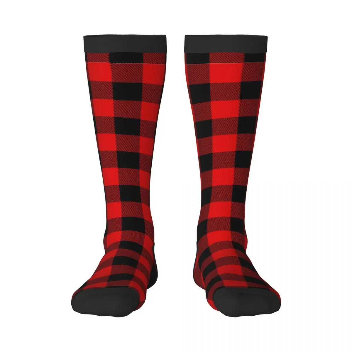 Casual Stockings Red Buffalo Plaid Pattern Knee Thigh High Long Socks