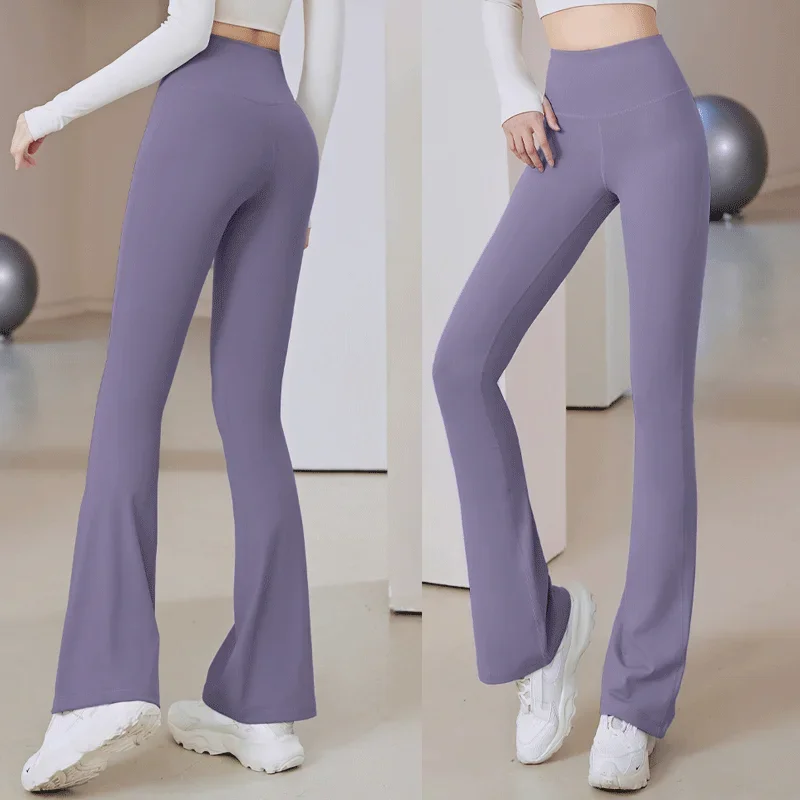 Flare Leggings Yoga Pants Women High Waist Breathable Wide Leg Pants Gym Sports Slim Flared Tight Pants Plus Size Dance Trousers