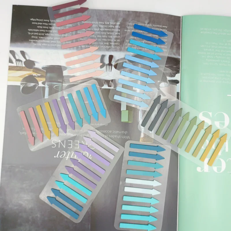 200sheets/set Gradient Color Arrow Shape File Folder Stickers Label Sticky Note for Notebook Scrapbook Planner Page Marker Label