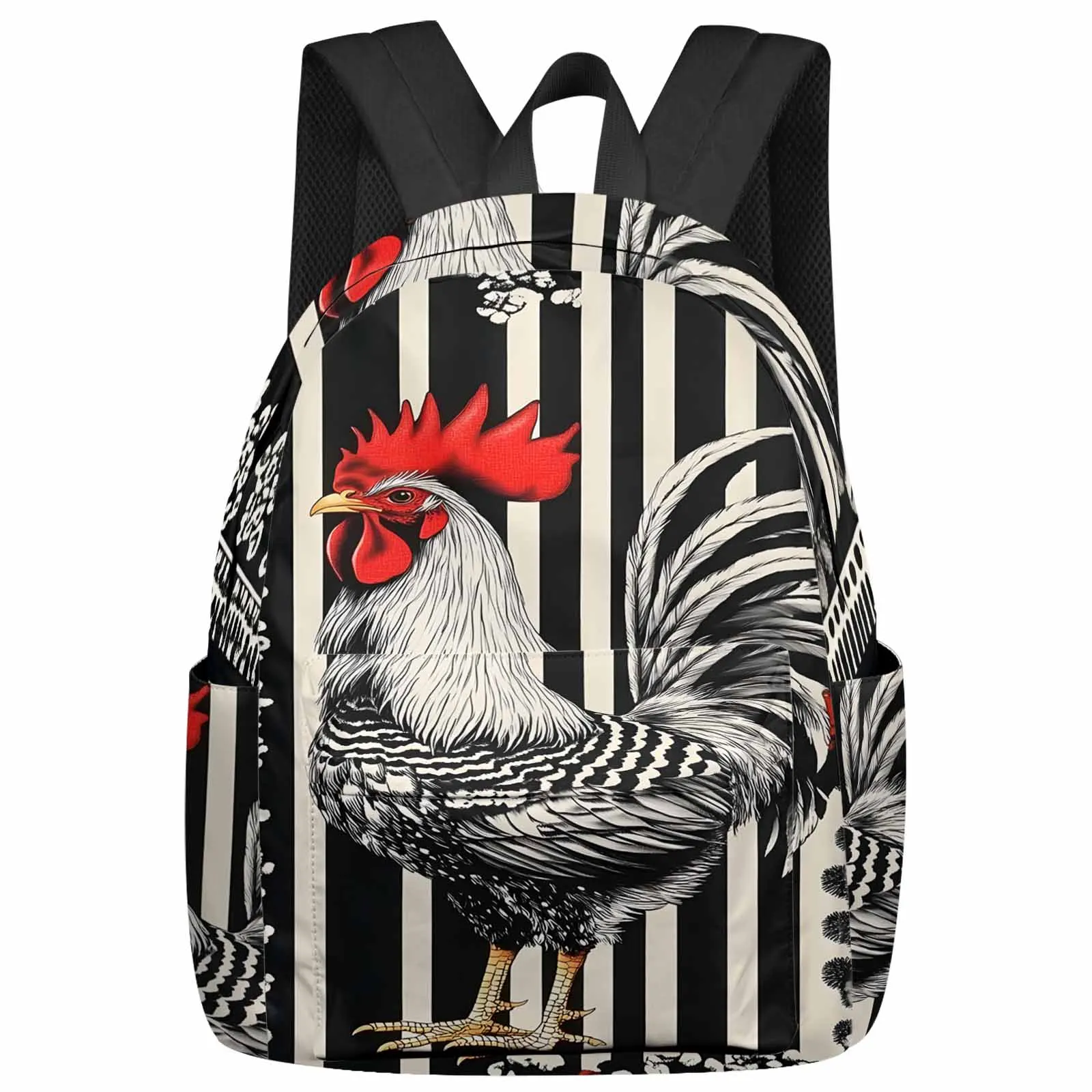 

Vintage Farm Rooster Lines Backpack School Bags for Teenagers Students Laptop Bag Women's Casual Travel Backpack