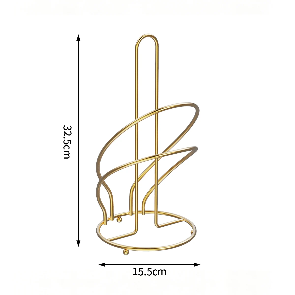 Champagne Gold Flower-shaped Vertical Paper Towel Holder, Kitchen Living Room Light Luxury Roll Paper Organizer Rack