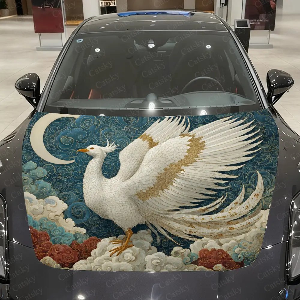 Phoenix Car Hood Stickers, PVC Stickers, Waterproof And Wear-resistant Decorative Stickers, Fashion Pattern Design, Car Stickers