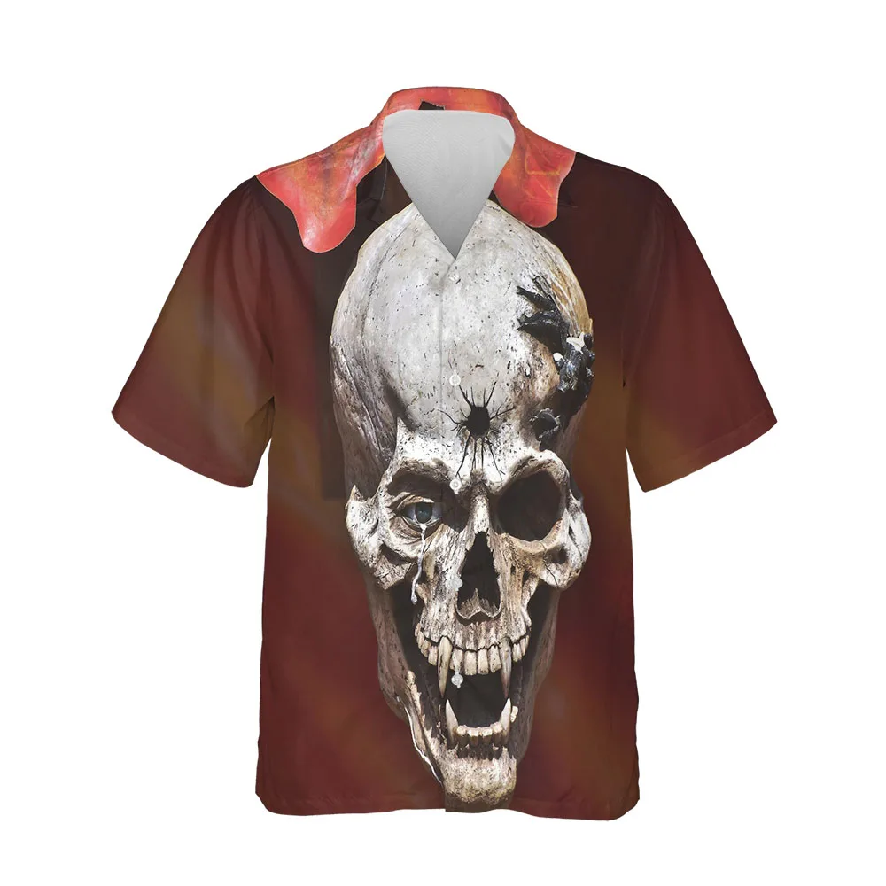 

Jumeast 3D Halloween Festival Clothing Blouses Fashion Oversized Mens Hawaiian Shirt Short Sleeve Casual Streetwear Men Shirt