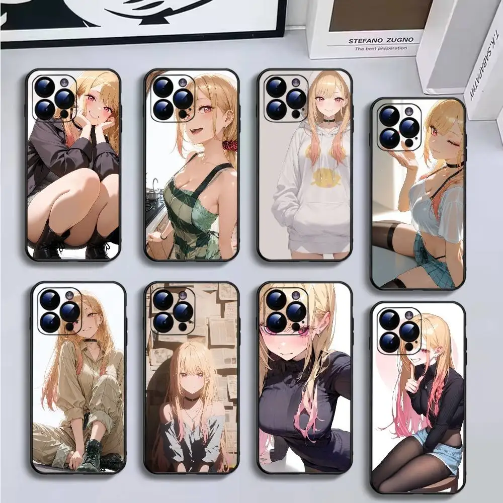 

Marin Dress Anime Phone Case For iPhone16,15,14,13,12,11 Plus,Pro Max,XS,X,XR,SE,Mini,8,7,Soft Silicone Black Cover