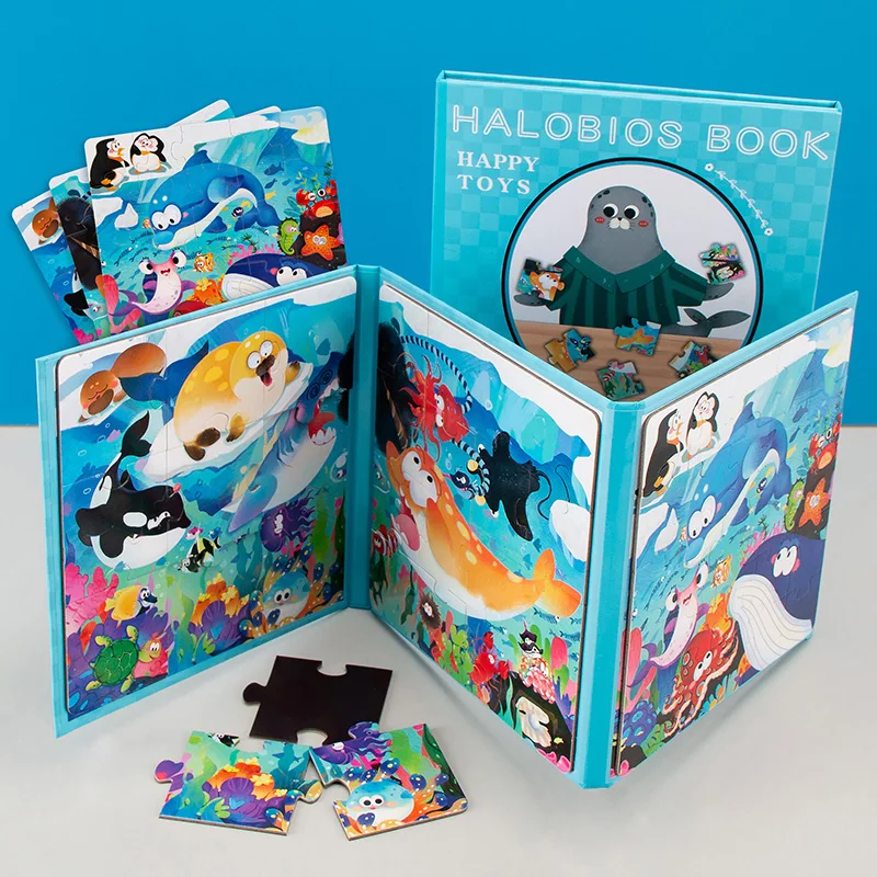 Magnetic Book on Ocean Puzzles in 1000 Pieces Unique Toys for Creative Children Didactic Games from 2 to 4 Years Stimulate