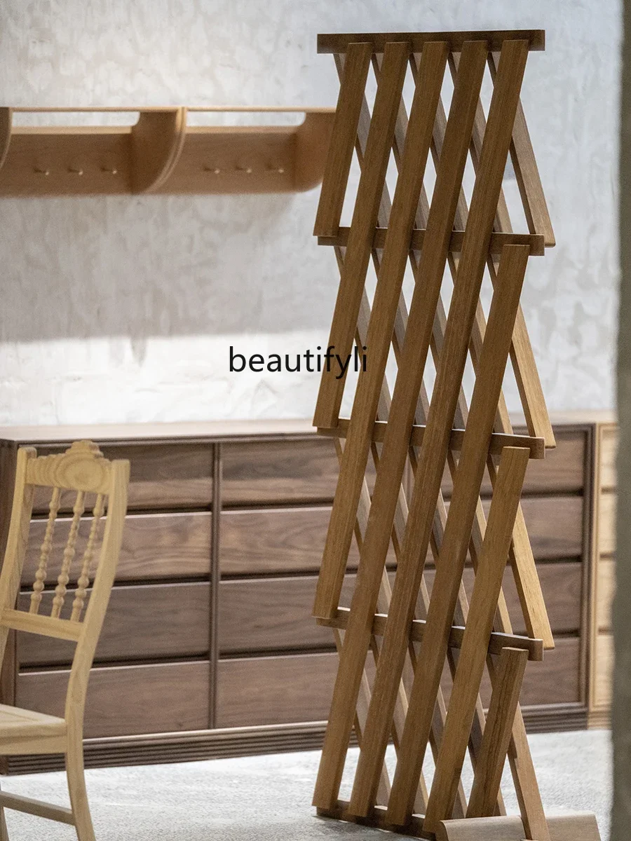 Laminated Screen Solid Wood Mortise and Tenon New Chinese Style Partition Entrance Entrance Retro Simple Charming Style