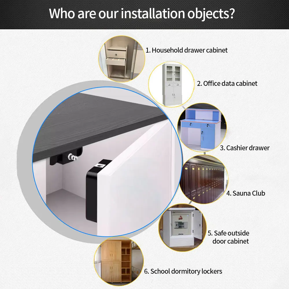 Imagem -04 - Bloqueio Invisível Inteligente Gaveta Eletrônica Rfid ic Card Cabinet Locker Nfc Desbloqueio Bloqueio Inteligente Sensor Keyless Fácil de Instalar