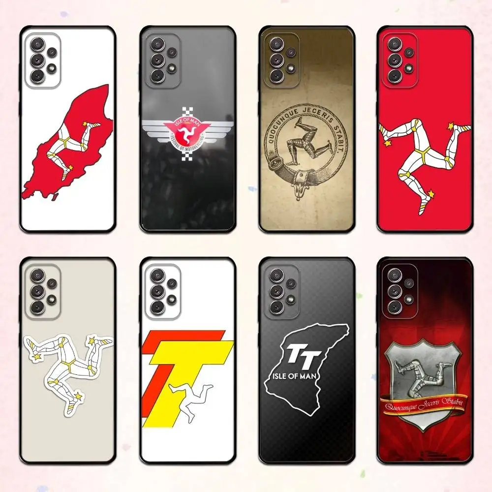 

Isle of Man C-Coat of A-Arms Phone Case For Samsung S 25,24,23,22,30,21,10,9,Ultra,Plus,Lite,FE,4,5 G Soft Black Case