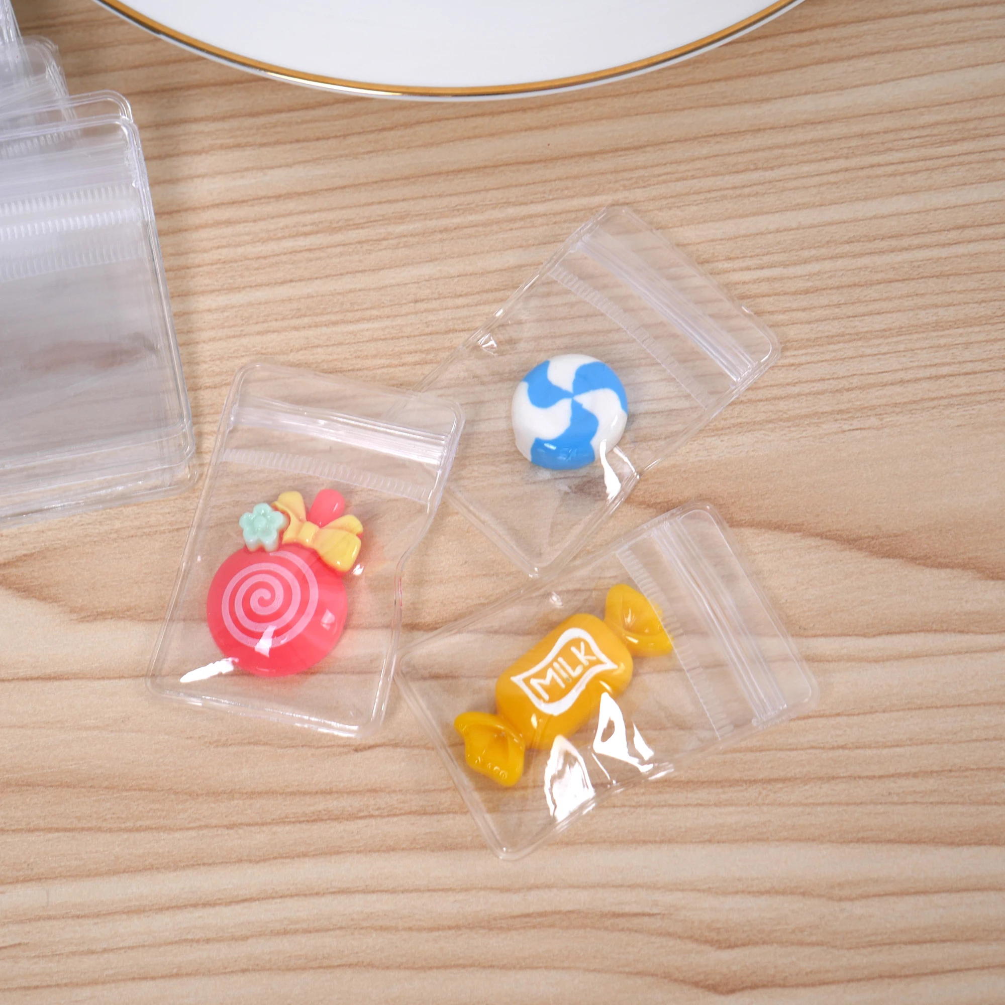 50pcs Pvc Ziplock Bag Transparent Jewelry Storage Bag Earring Ring Pendant Organization  Resealable Dust-Proof Bag 4*6cm