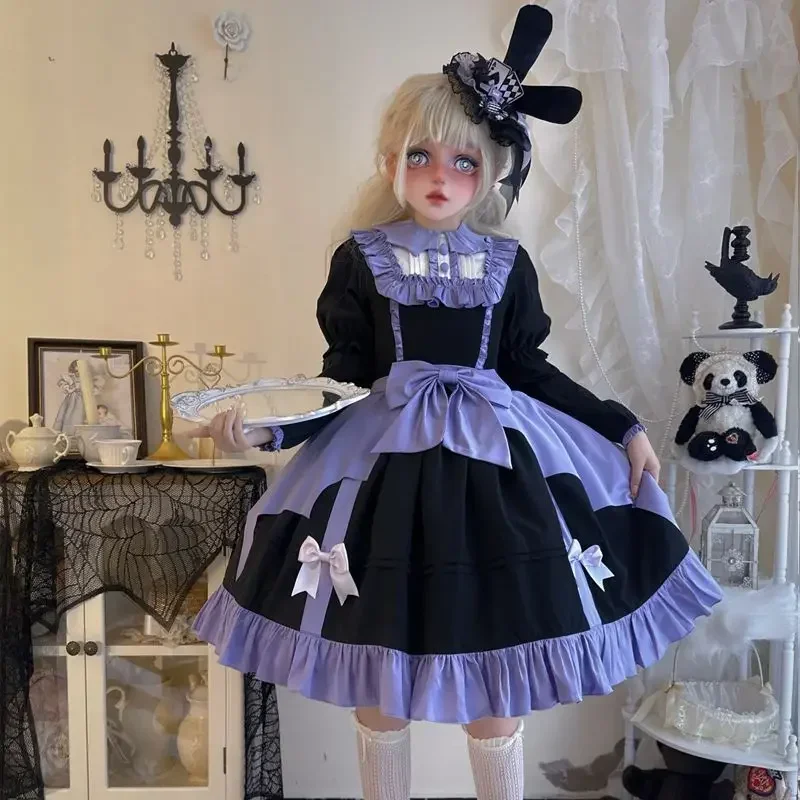 

Coalfell {Spot}~Original Design Dark Party Lolita Dress Halloween Long Sleeve Op Dress Women Harajuku Cute Tea Party Dresses
