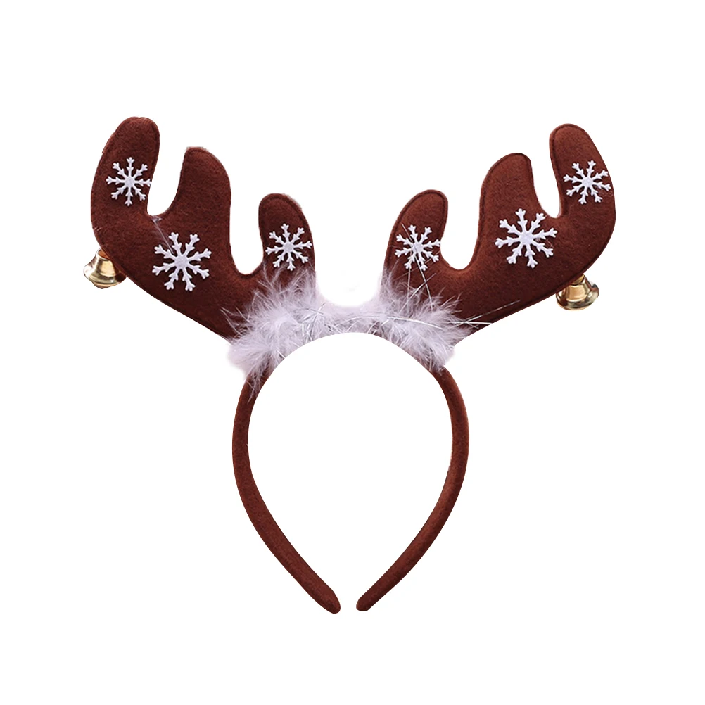

Antler Headband Christmas Kids Hair Xmas Party Headwear Child Red Bell Hoop Holiday Photography Festival Accessories Reindeer