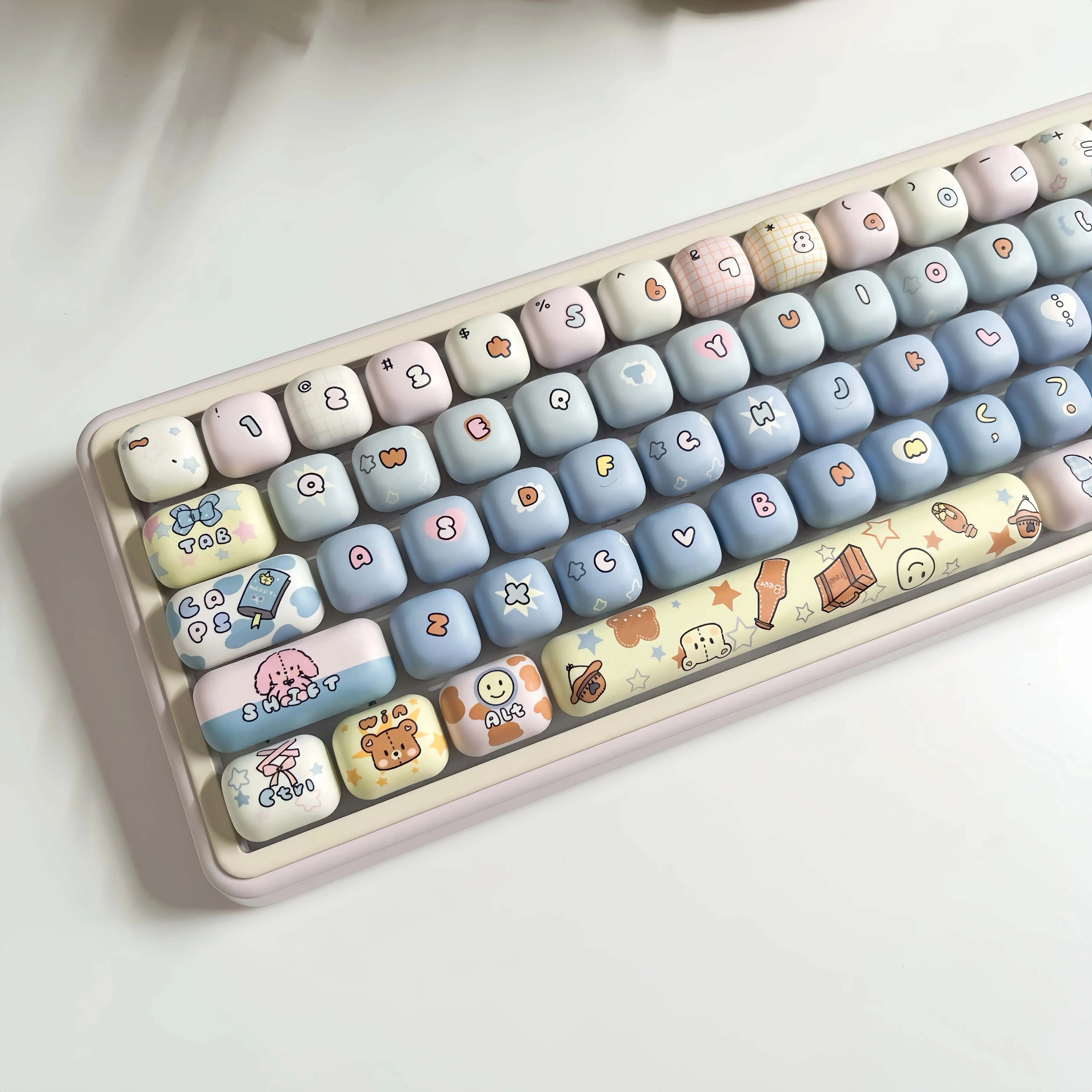 Kawaii Pastel Party Mog Profile Keycaps (135 Keys) - Special Edition