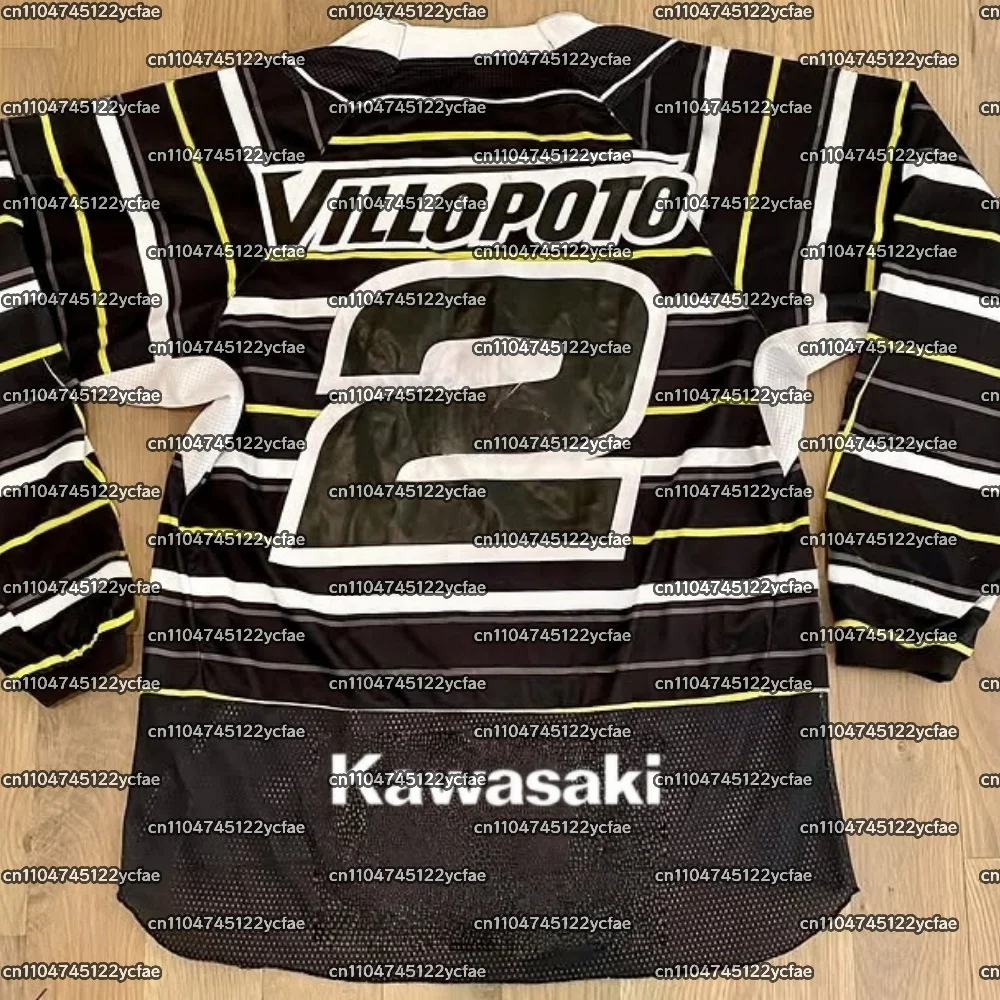 

Джерси для внедорожного мотоцикла Kawasaki Mountain VILLOPOTO # Винтажная футболка с длинными рукавами, повседневная быстросохнущая дышащая одежда
